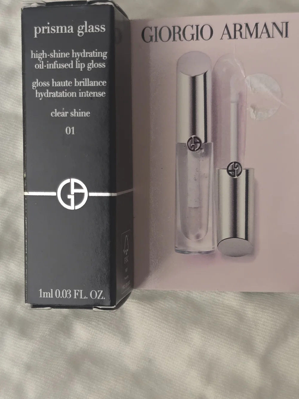 Giorgio Armani Prisma Glass High-Shine Hydrating Lip Gloss – Clear Shine 01 1ml